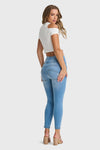 WR.UP® SNUG Jeans - High Waisted - 7/8 Length - Light Blue + Yellow Stitching 6