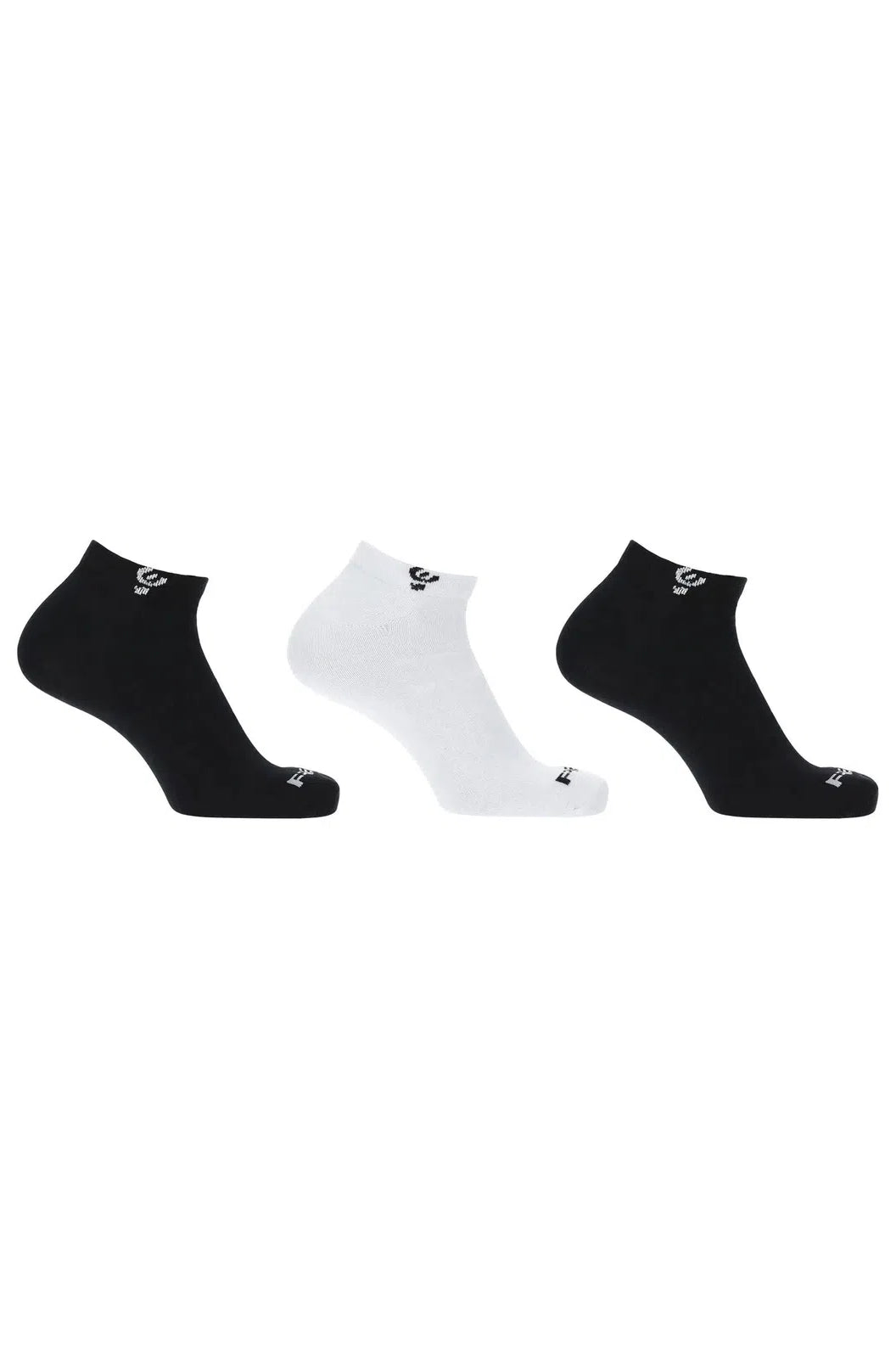 3 Pack Ankle Socks - Black + White