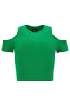 Cropped Cut Out T Shirt - Green 6