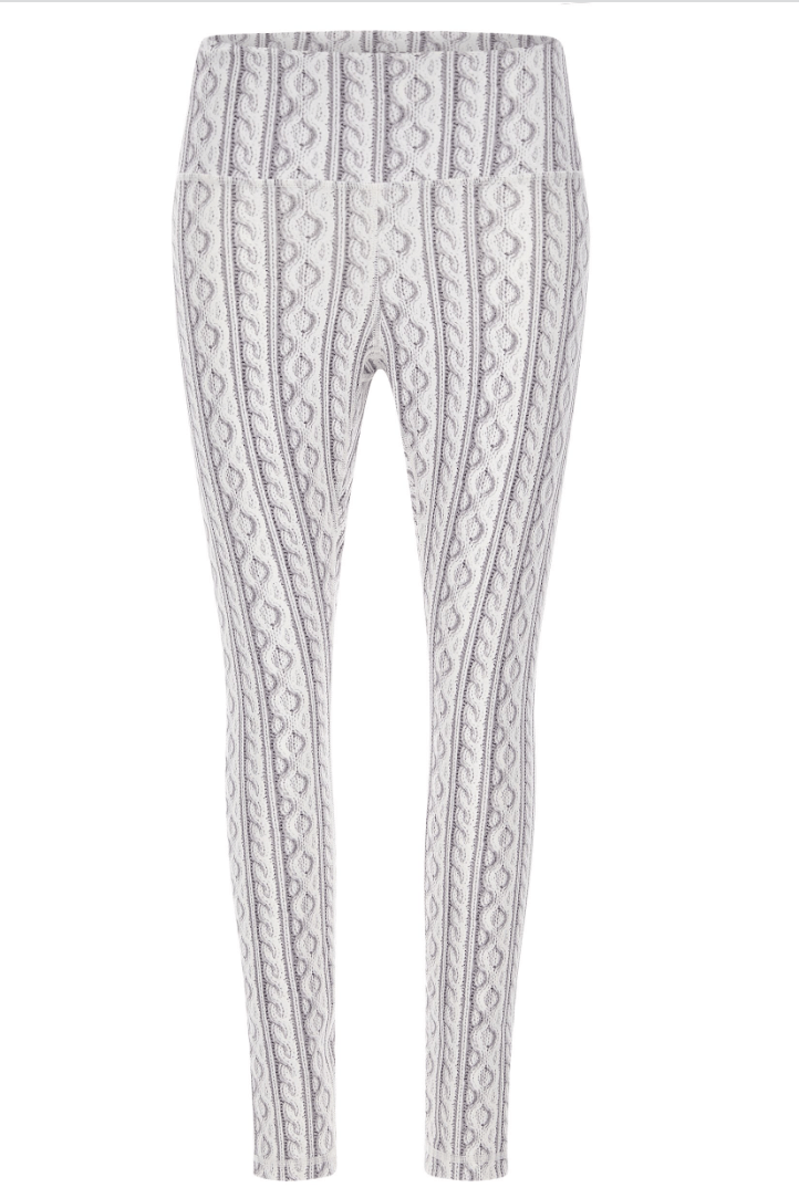 Super-high-waist ankle-length leggings with a tricot photo print - S 1