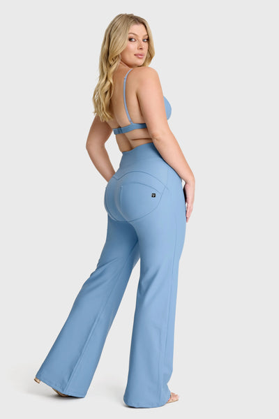 WRUP Faux Leather - Super High Waisted - Super Flare - Baby Blue