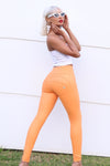WR.UP® Faux Leather - High Waisted - Full Length - Sunset Orange 2