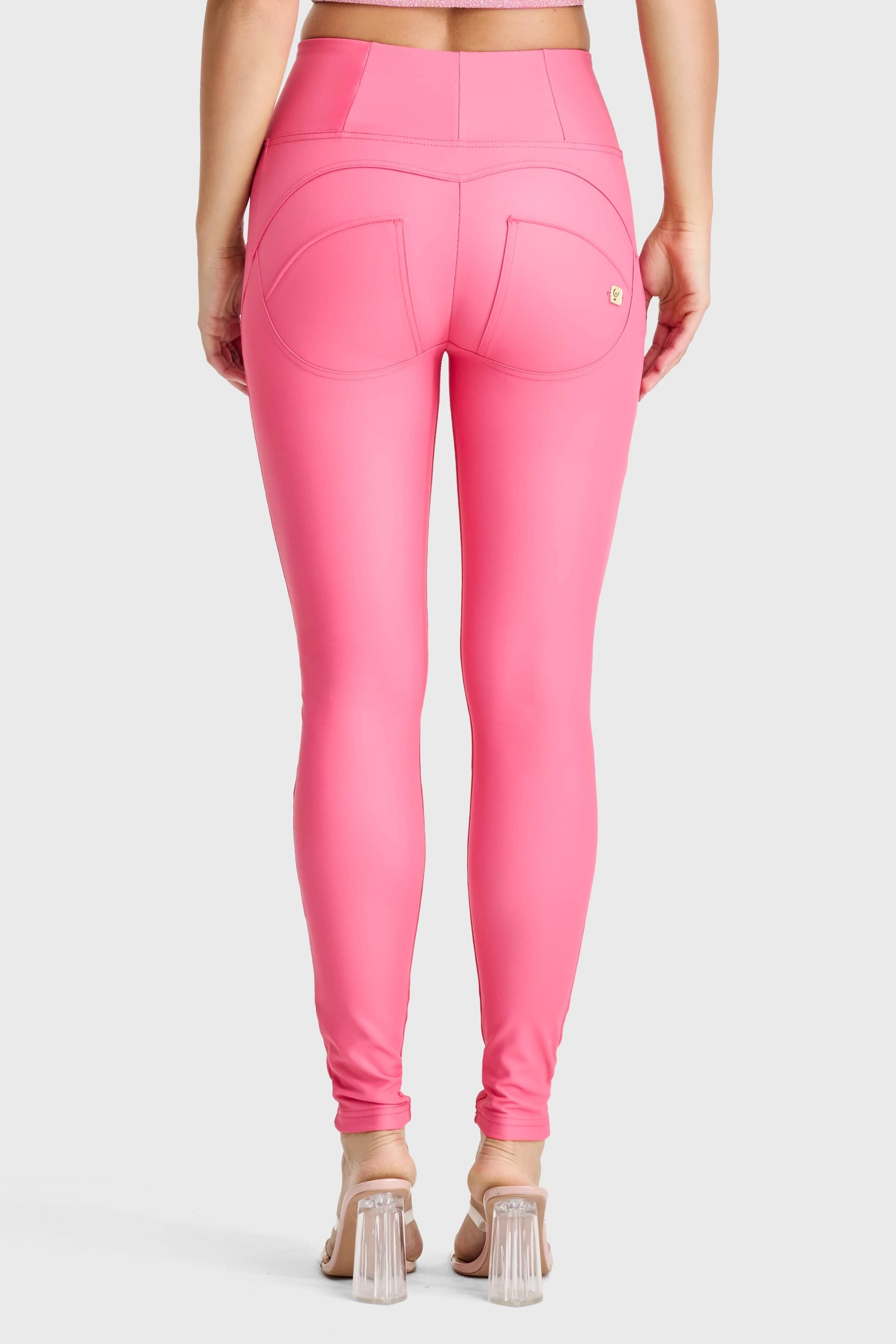 WR.UP® Faux Leather - High Waisted - Full Length - Candy Pink 3