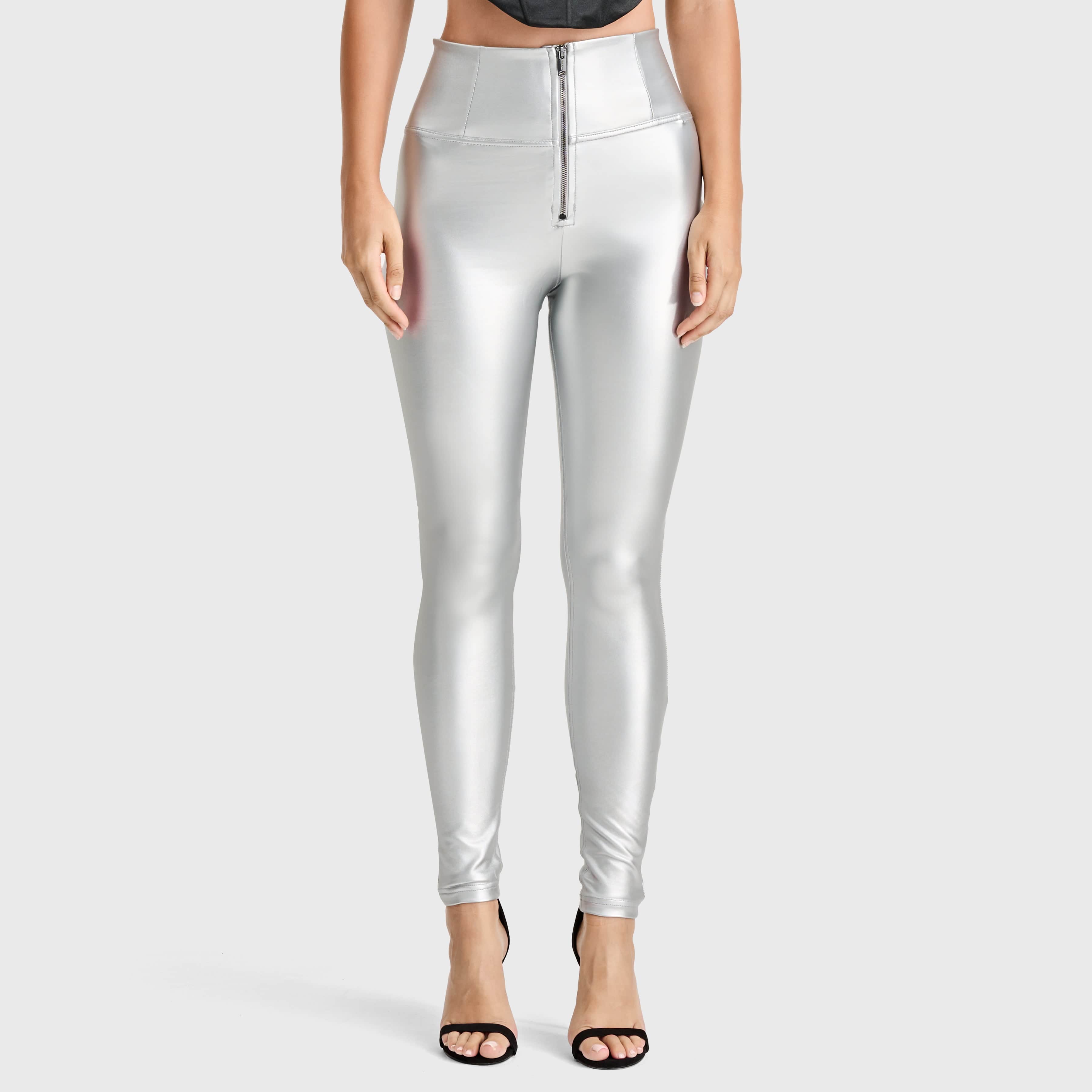 WR.UP® Faux Leather - Super High Waisted - Full Length - Silver 2