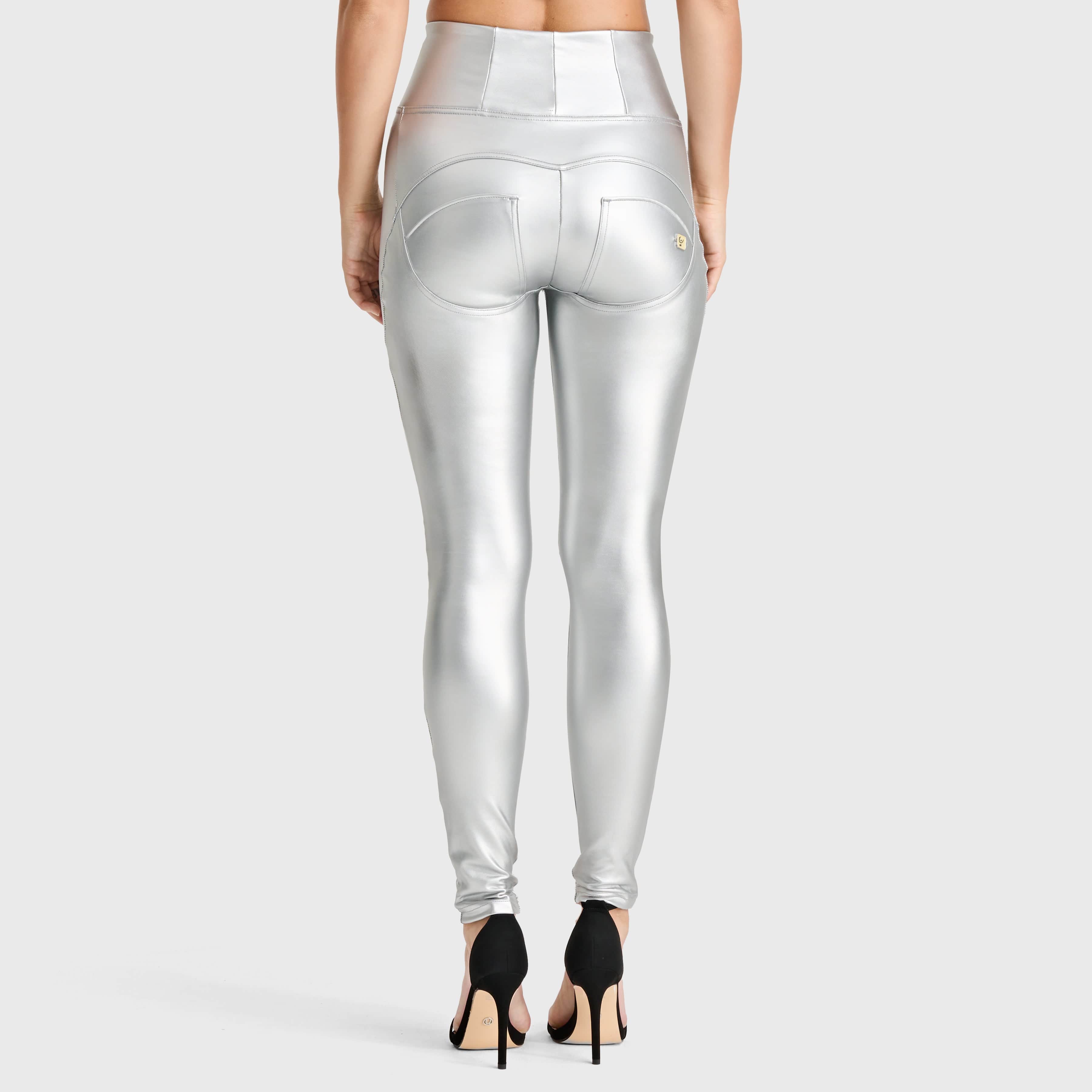 WR.UP® Faux Leather - Super High Waisted - Full Length - Silver 3