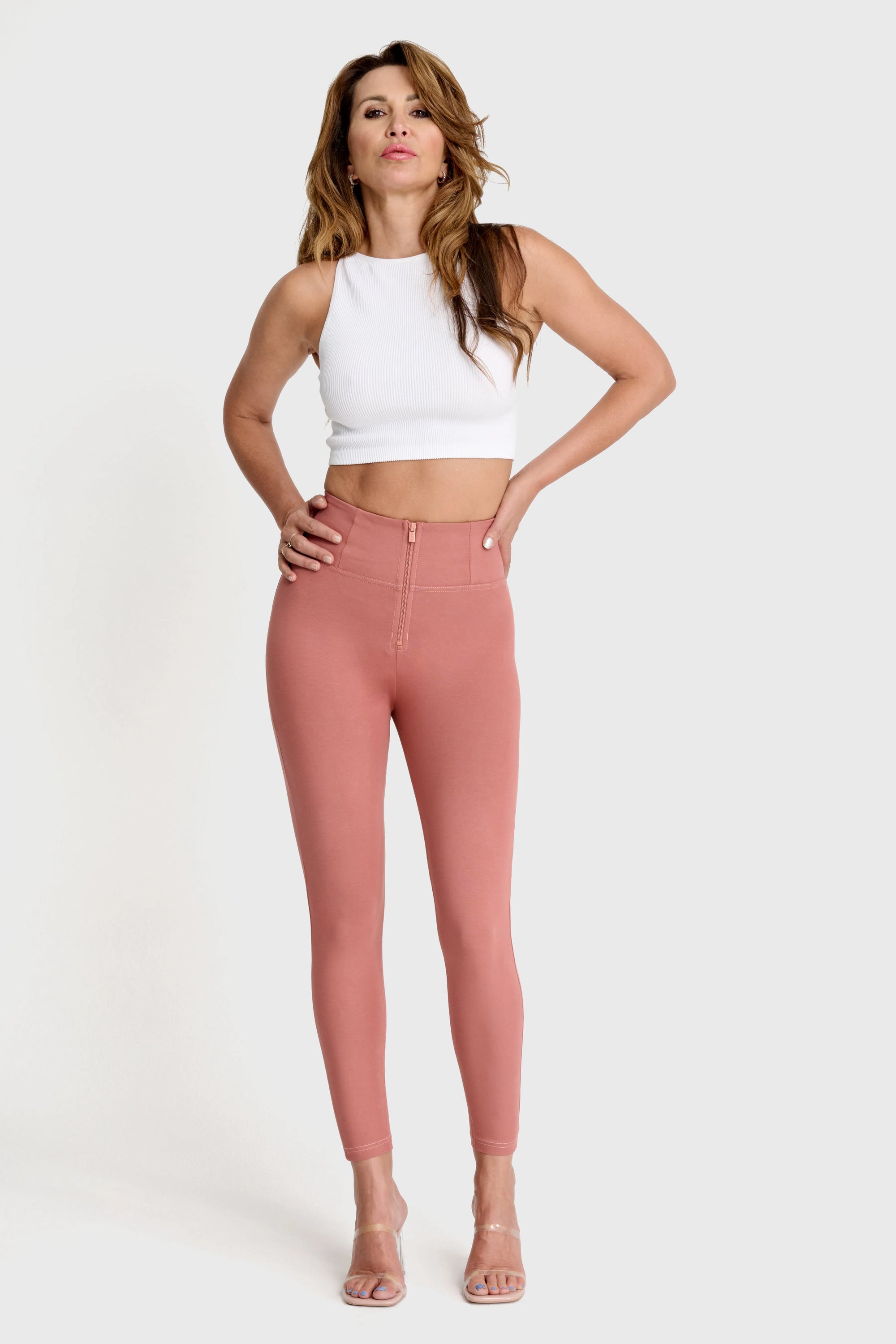 WRUP Fashion - High Waisted - 7/8 Length - Dusty Rose 1
