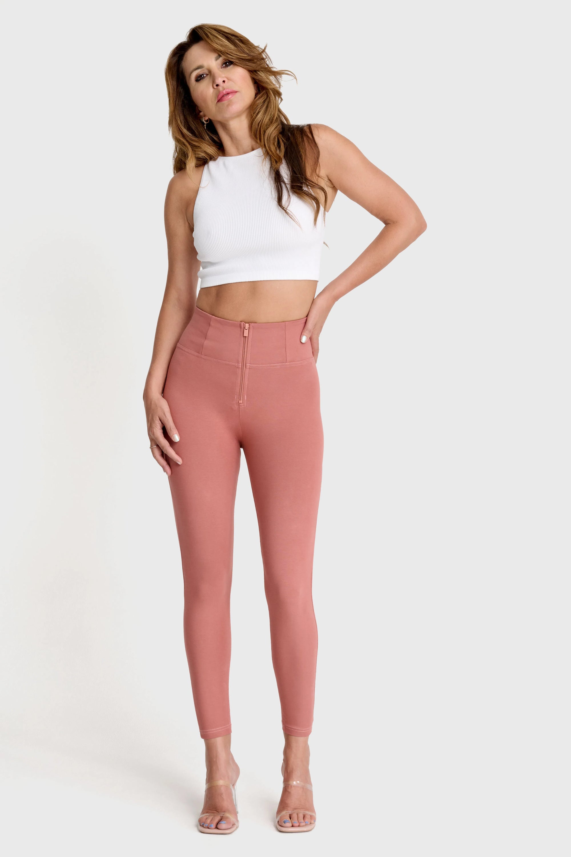 WRUP Fashion - High Waisted - 7/8 Length - Dusty Rose 3