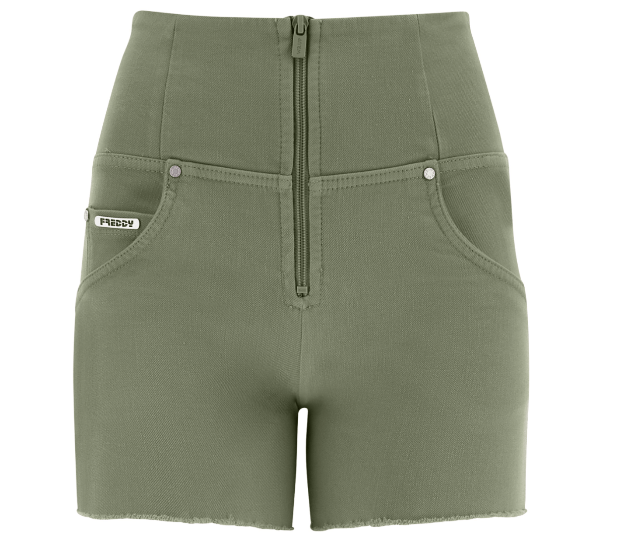 WR.UP® Snug Jean - High Waisted Shorts - Leaf Green-Small 1