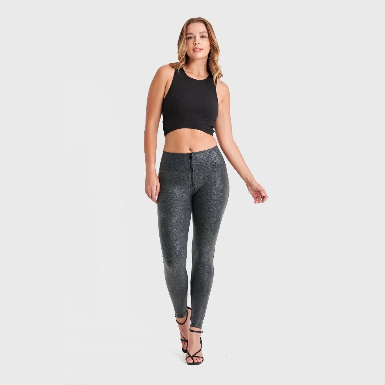 WRUP Snake Skin - High Waisted - Full Length - Black 2