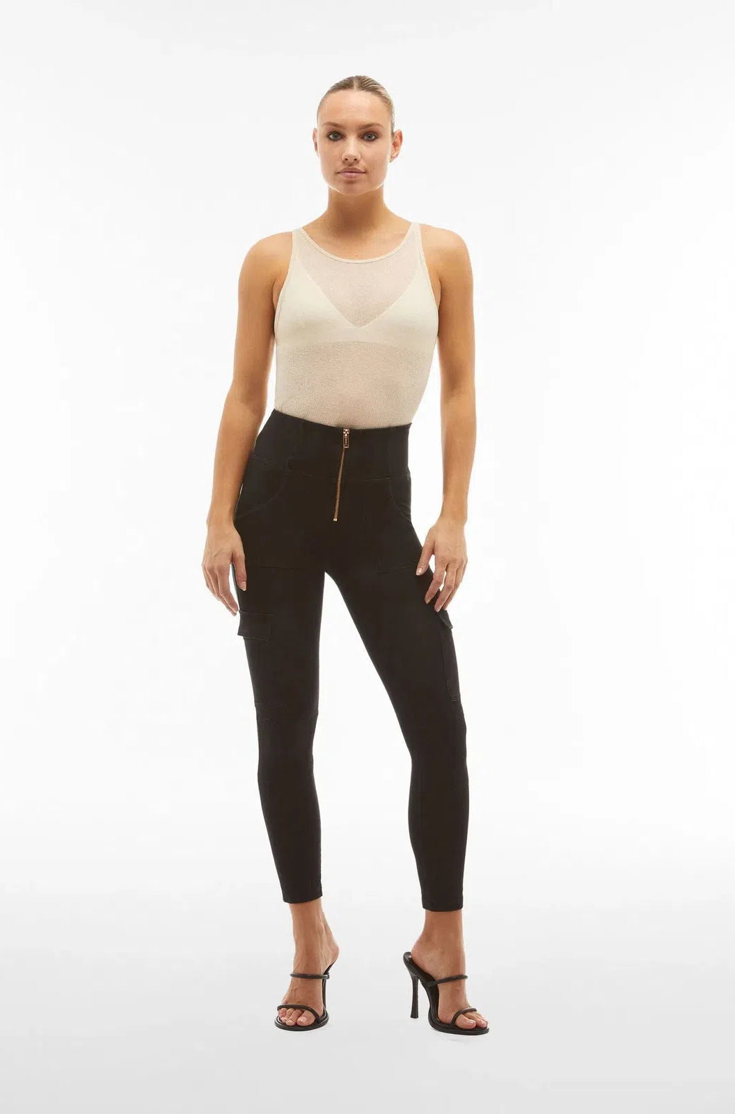 WRUP Cargo Denim - High Waisted - 7/8 Length - Black Denim