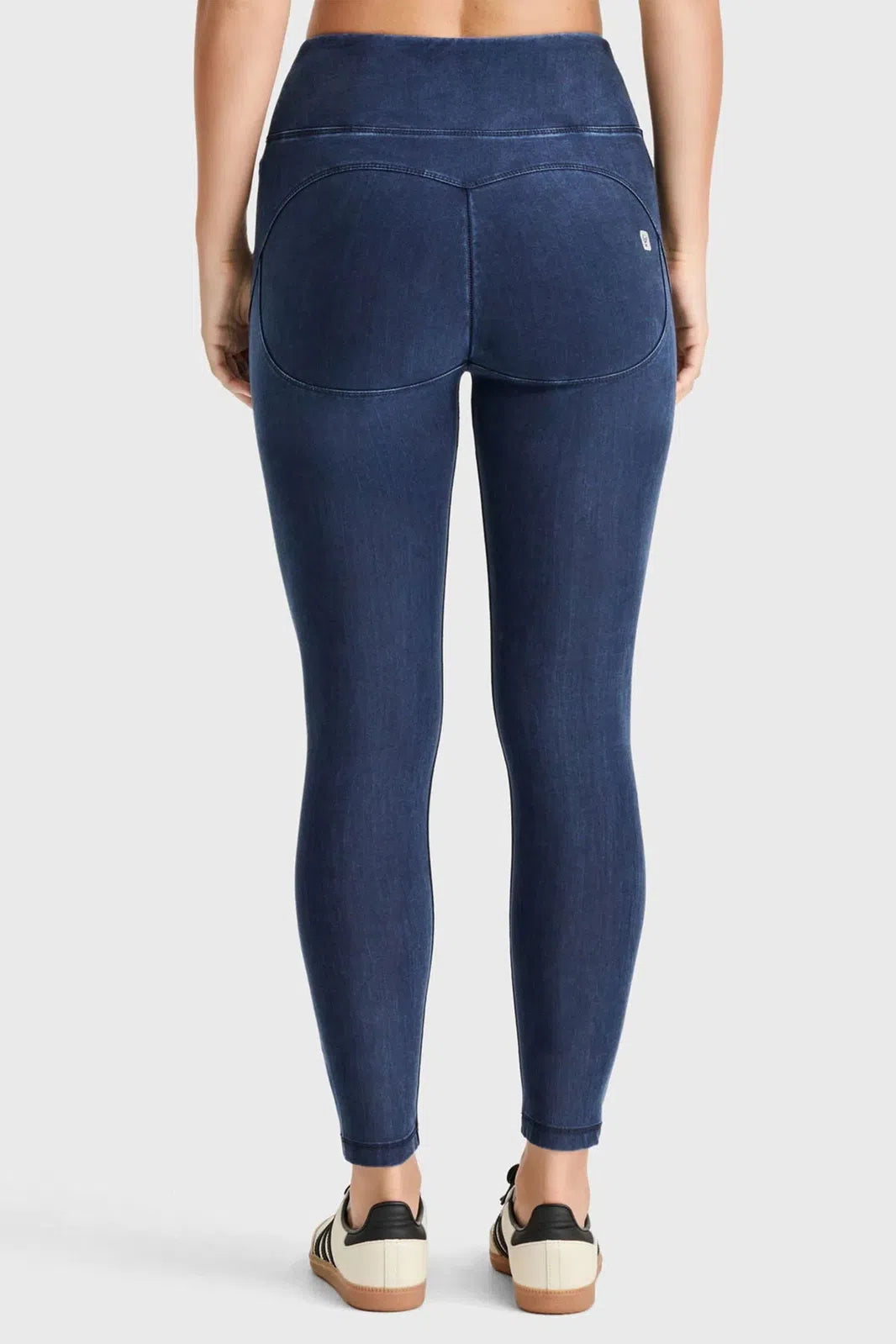 WRUP Core Denim - Super High Waisted - 7/8 Length - Dark Blue + Blue Stitching 3