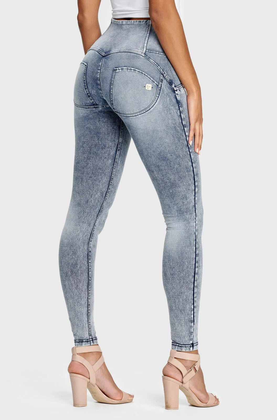 WRUP Denim - 3 Button High Waisted - Full Length - Stonewash
