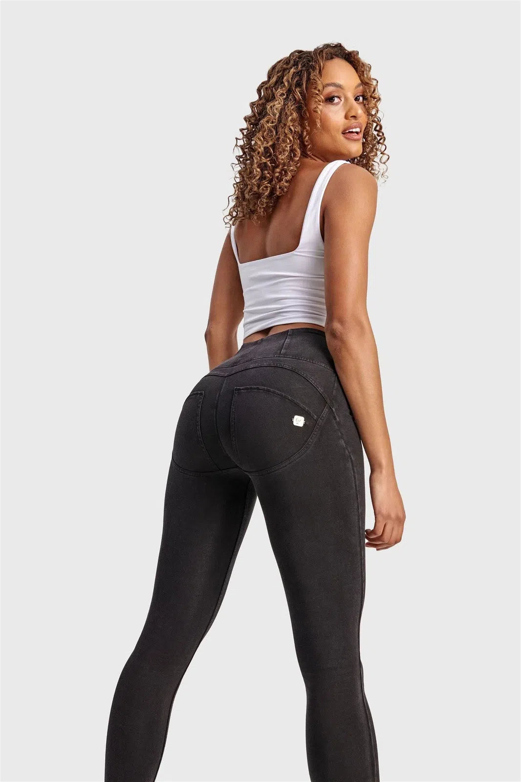 WRUP Denim - High Waisted - Full Length - Black + Black Stitching 2