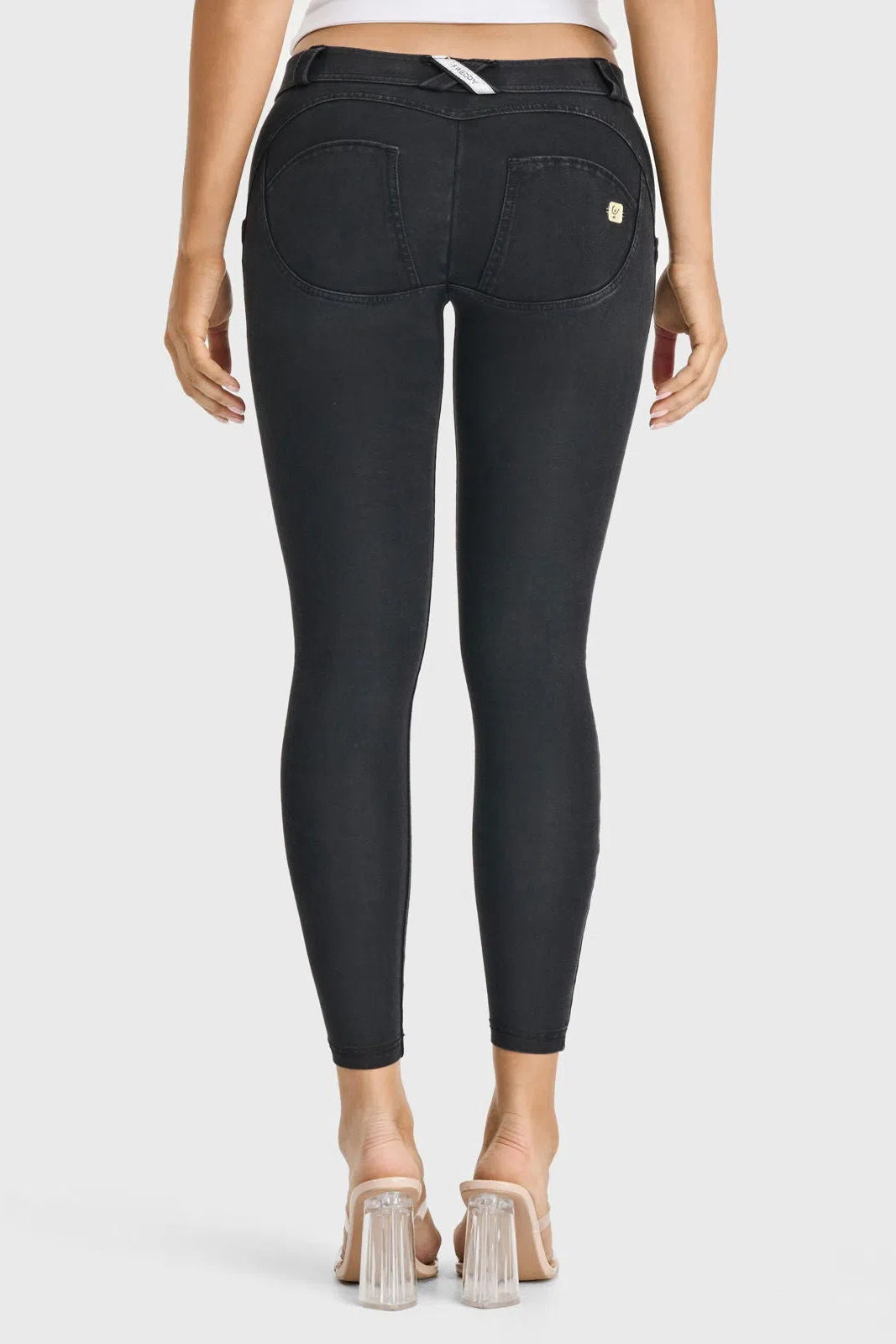 WRUP Denim - Low Rise - 7/8 Length - Black + Black Stitching 3