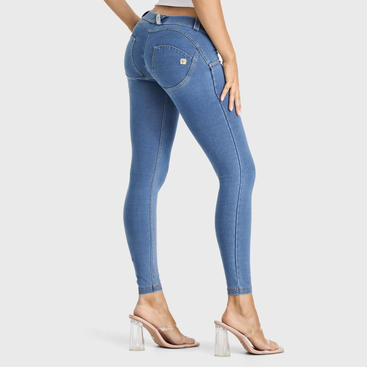 WR.UP® Denim - Low Rise - 7/8 Length - Light Blue + Yellow Stitching