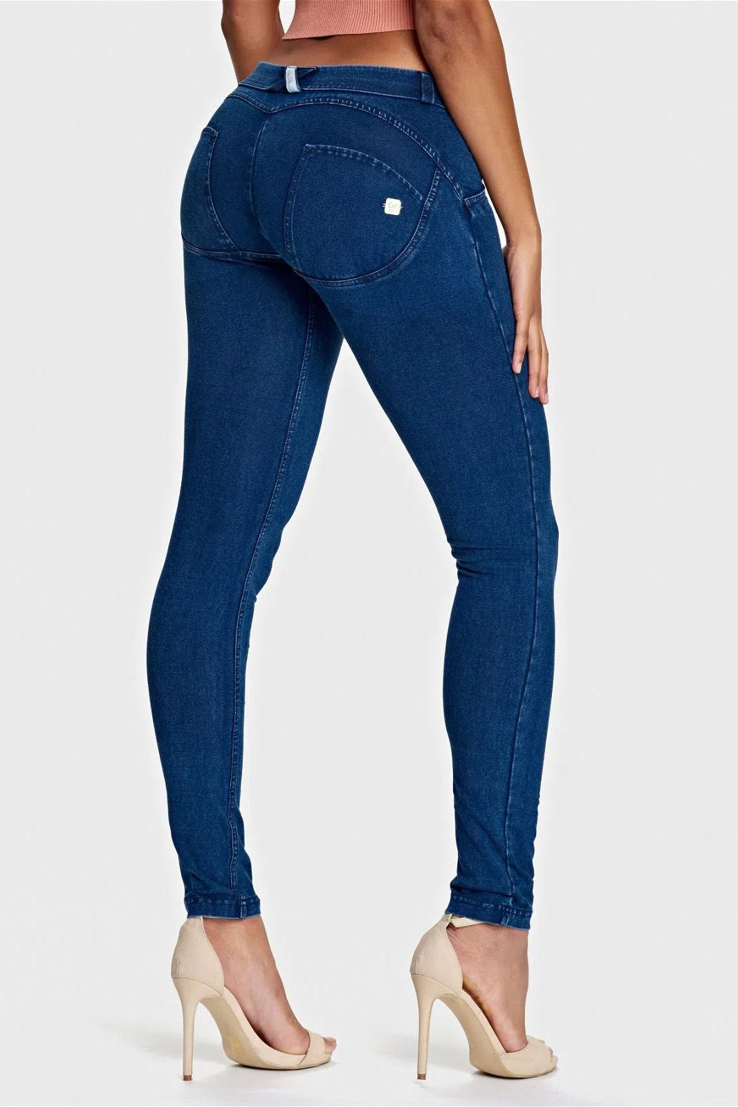 WRUP Denim - Low Rise - Full Length - Dark Blue + Blue Stitching 1