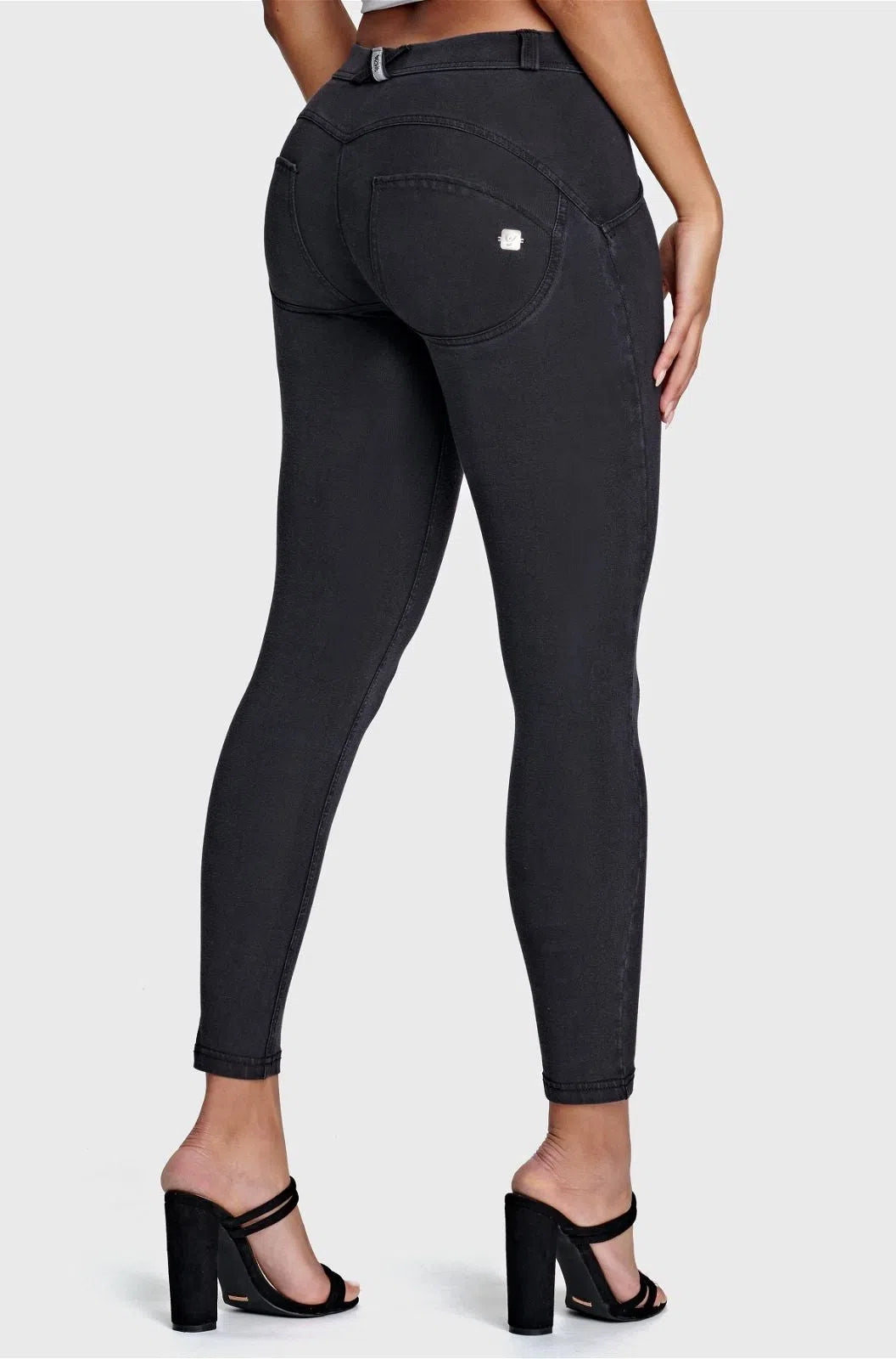 WRUP Denim - Mid Rise - 7/8 Length - Black + Black Stitching