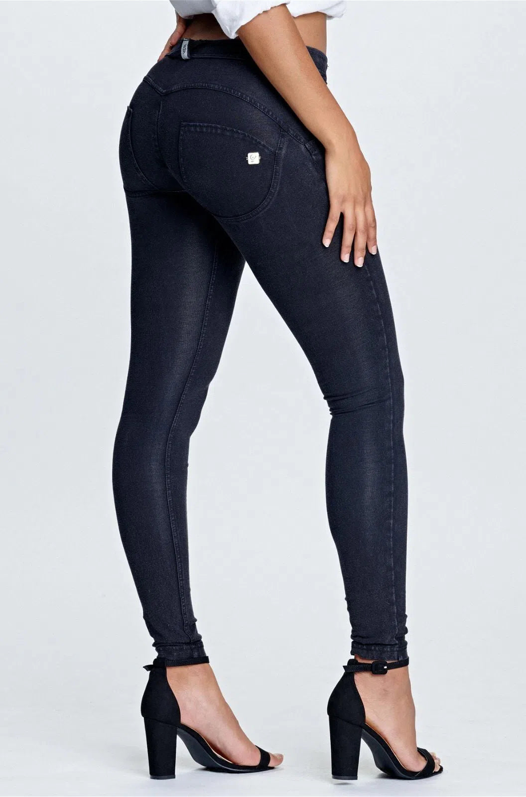 WRUP Denim - Mid Rise - Full Length - Black + Black Stitching