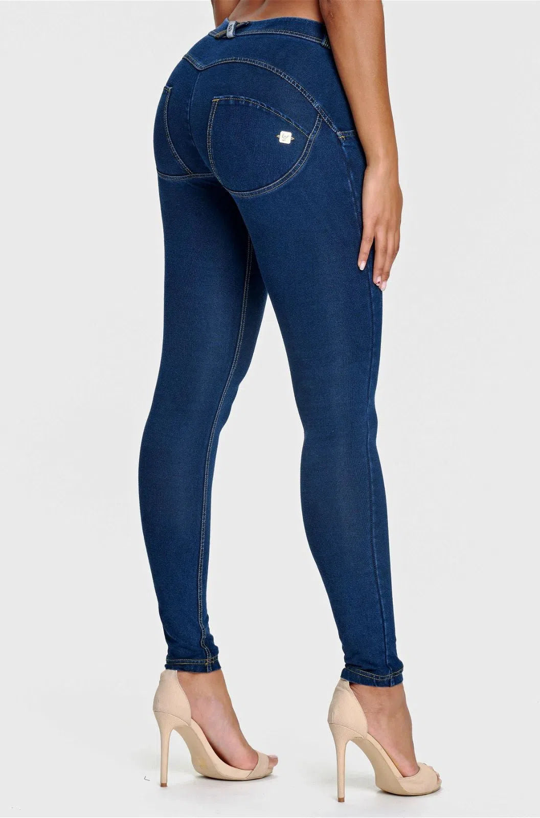 WRUP Denim - Mid Rise - Full Length - Dark Blue + Yellow Stitching