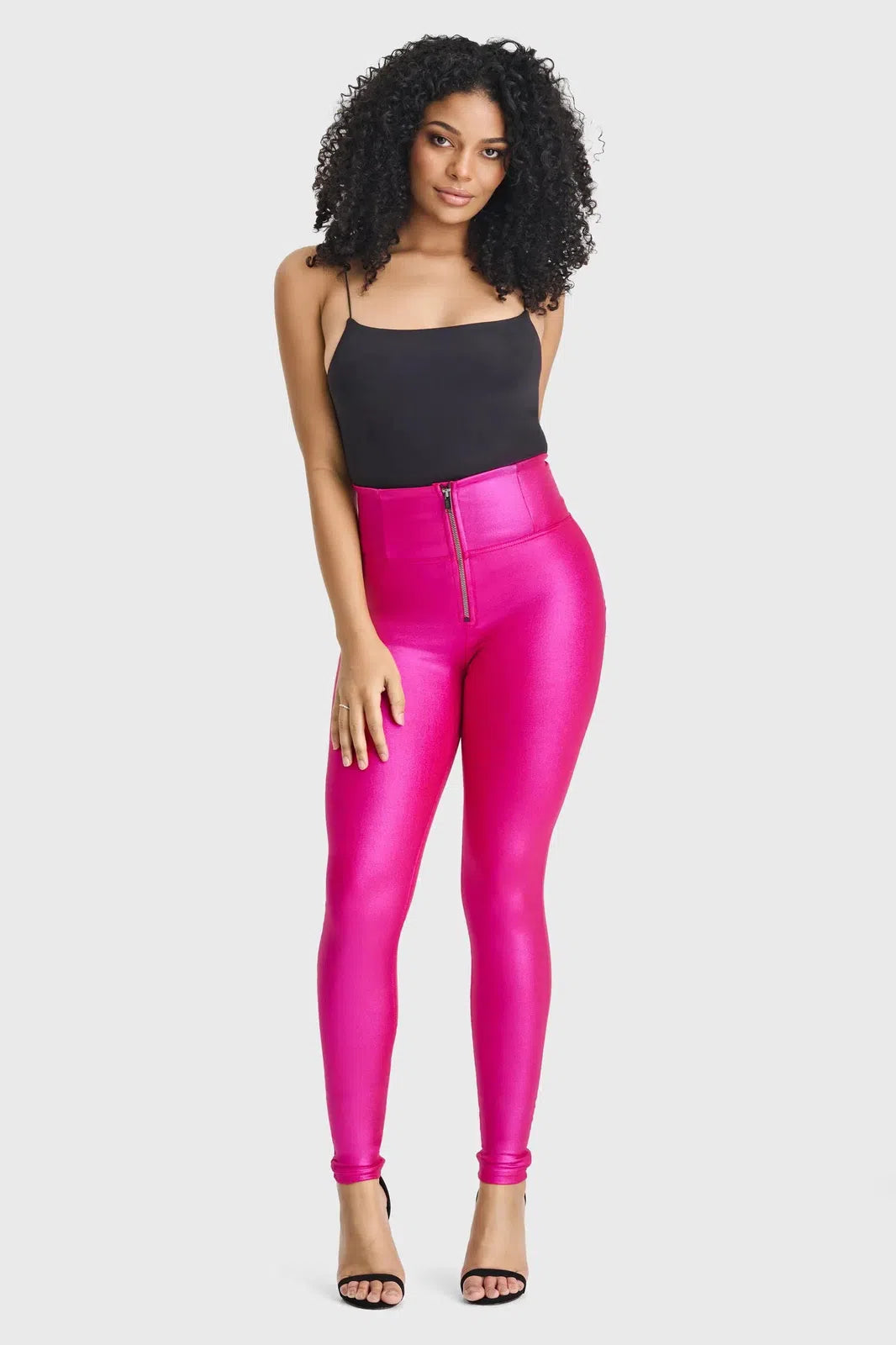 WRUP Disco Pants - Super High Waisted - Full Length - Hot Pink 1