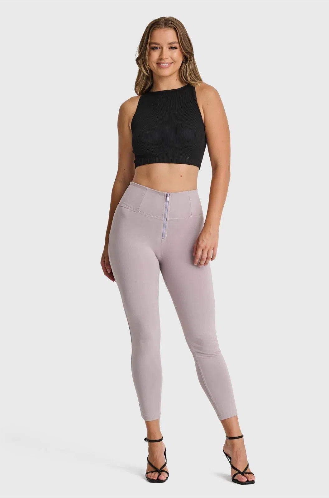WRUP Fashion - High Waisted - 7/8 Length - Light Grey