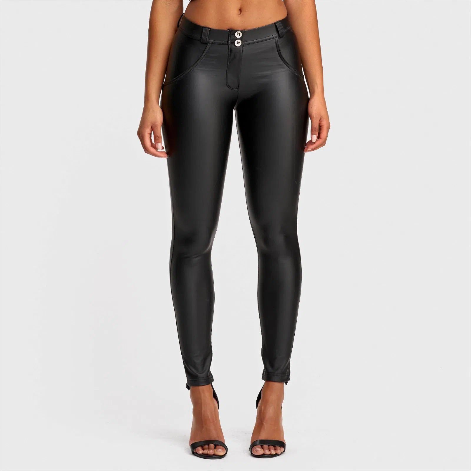WRUP Faux Leather - Mid Rise - Full Length - Black 2