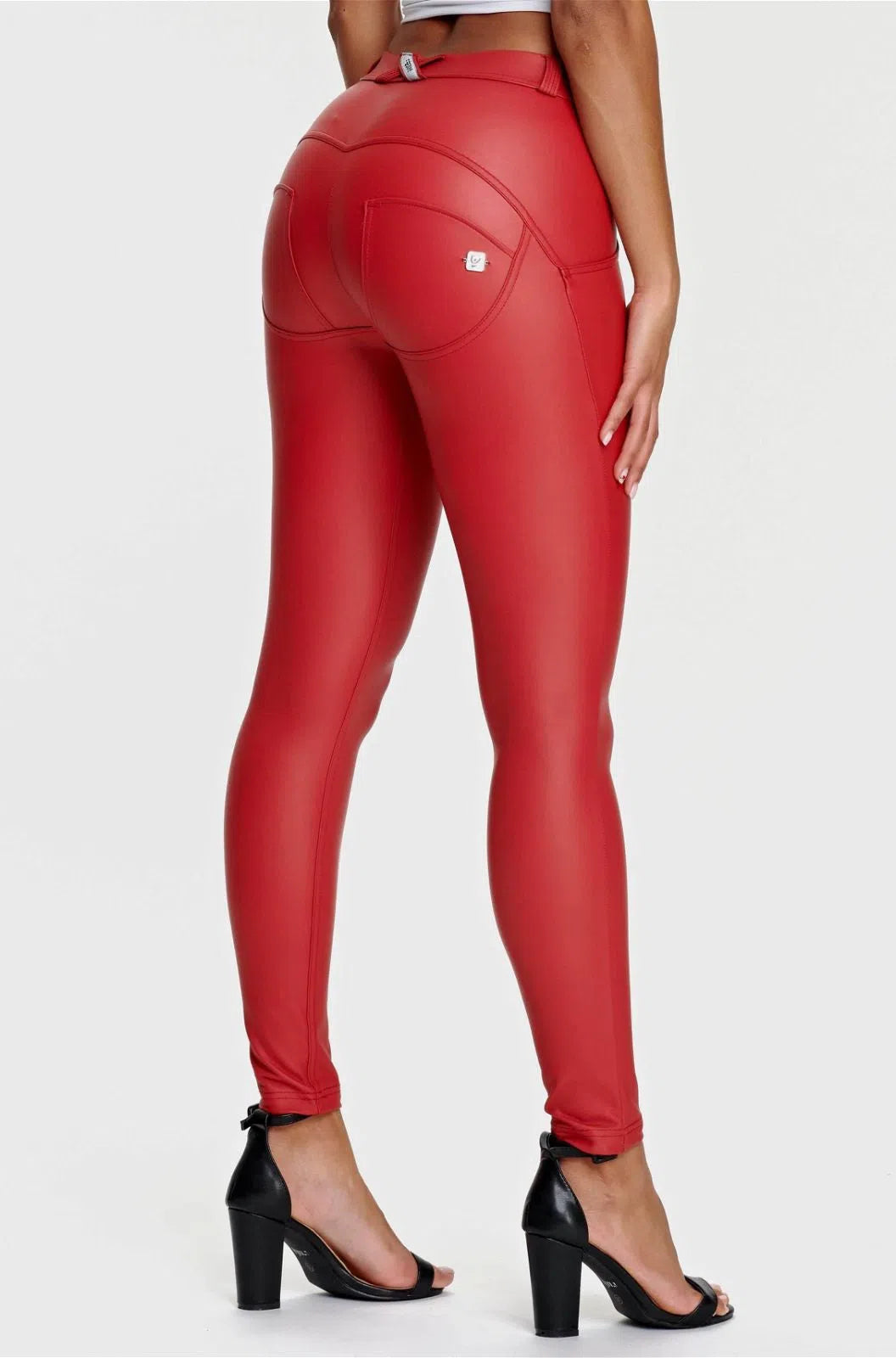 WRUP Faux Leather - Mid Rise - Full Length - Red
