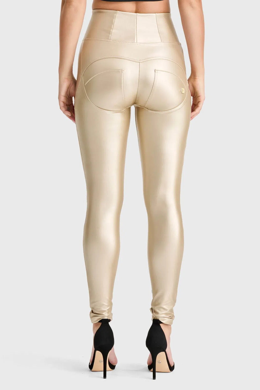 WRUP Faux Leather - Super High Waisted - Full Length - Gold 2