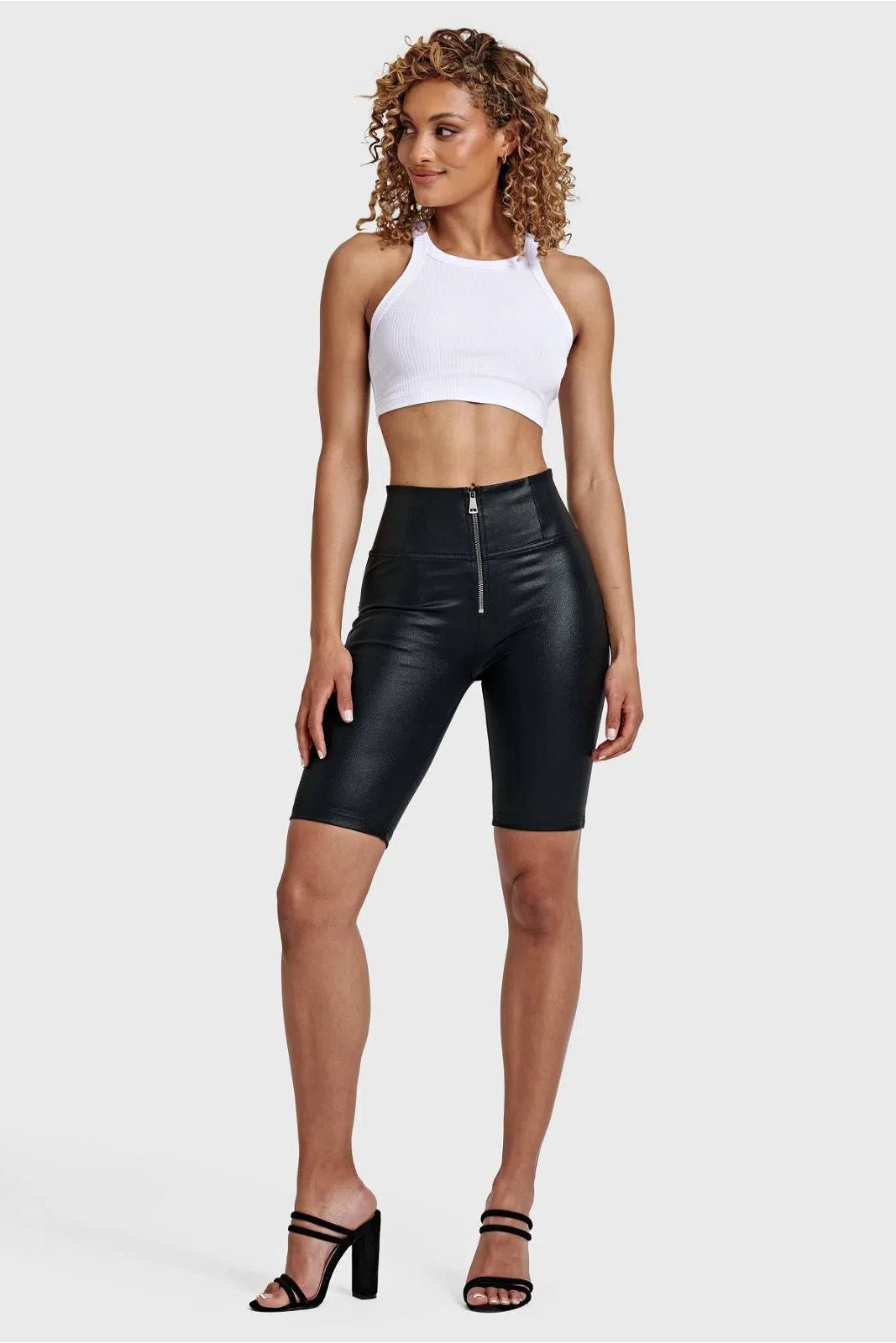 WRUP Metallic Lurex - High Waisted - Biker Shorts - Midnight Black 3