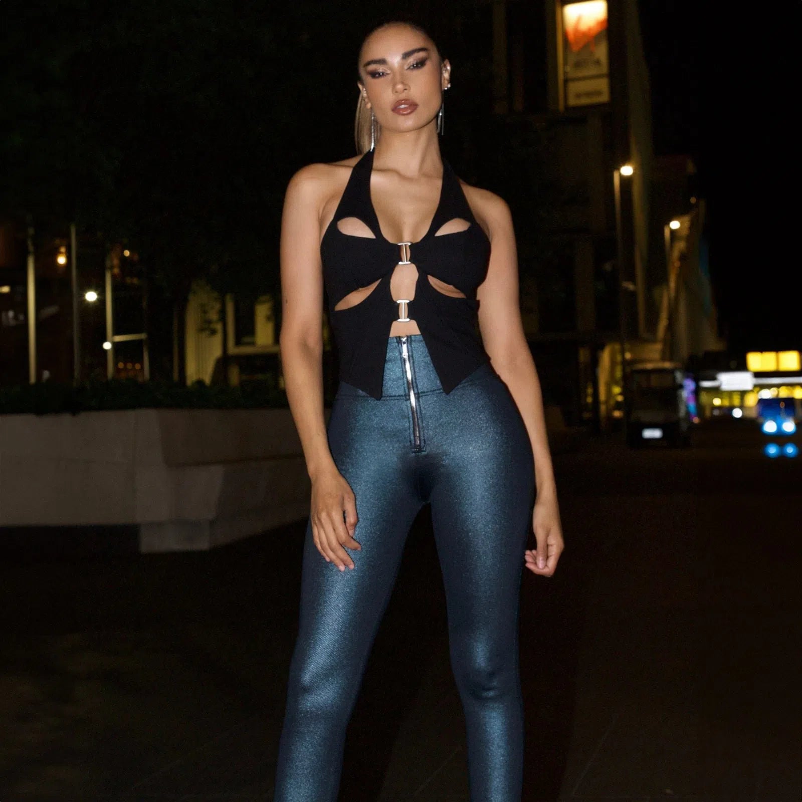 WRUP Metallic Lurex - Super High Waisted - Full Length - Emerald Green 3