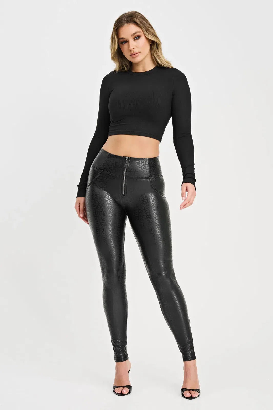 WRUP Panther Faux Leather - High Waisted - Full Length - Black 2