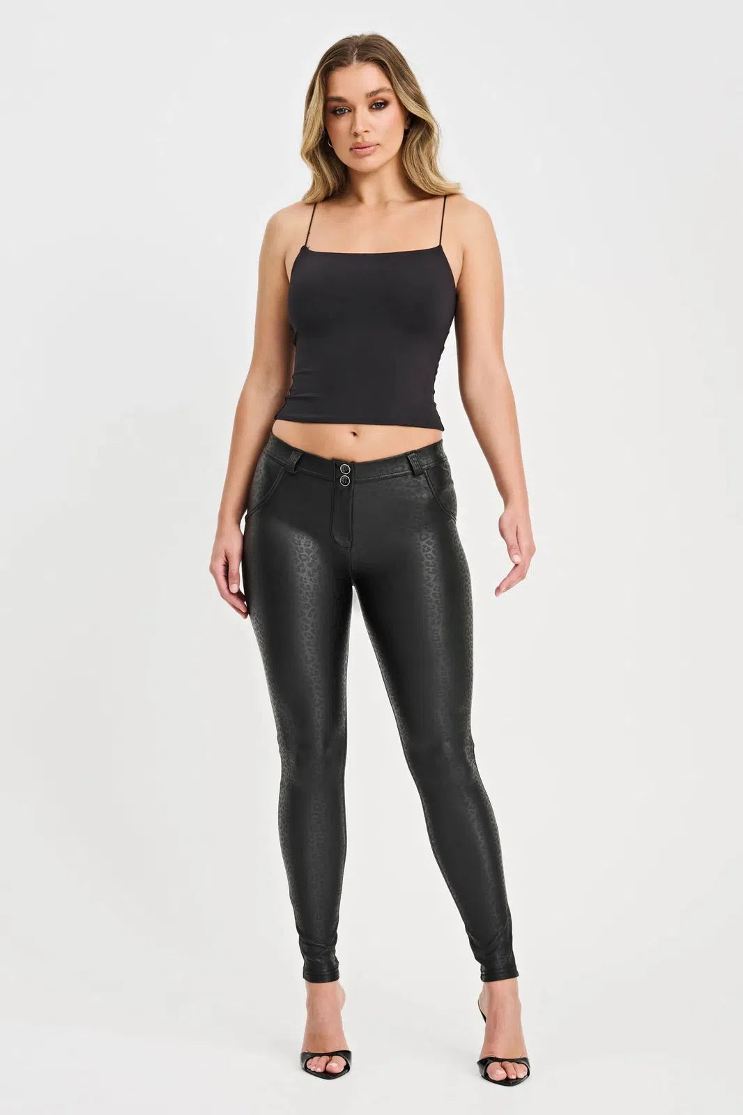 WRUP Panther Faux Leather - Mid Rise - Full Length - Black 3