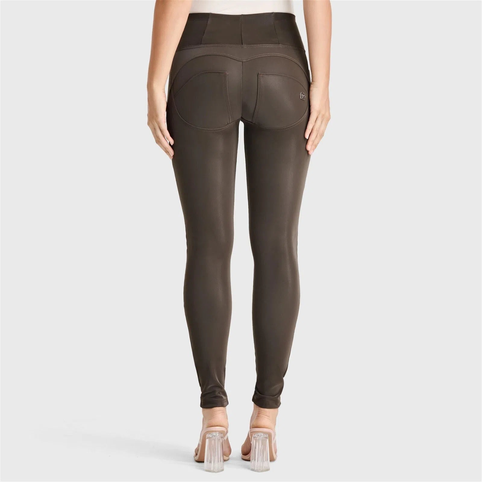 WRUP Velvet Leather - High Waisted - Full Length - Chocolate 2