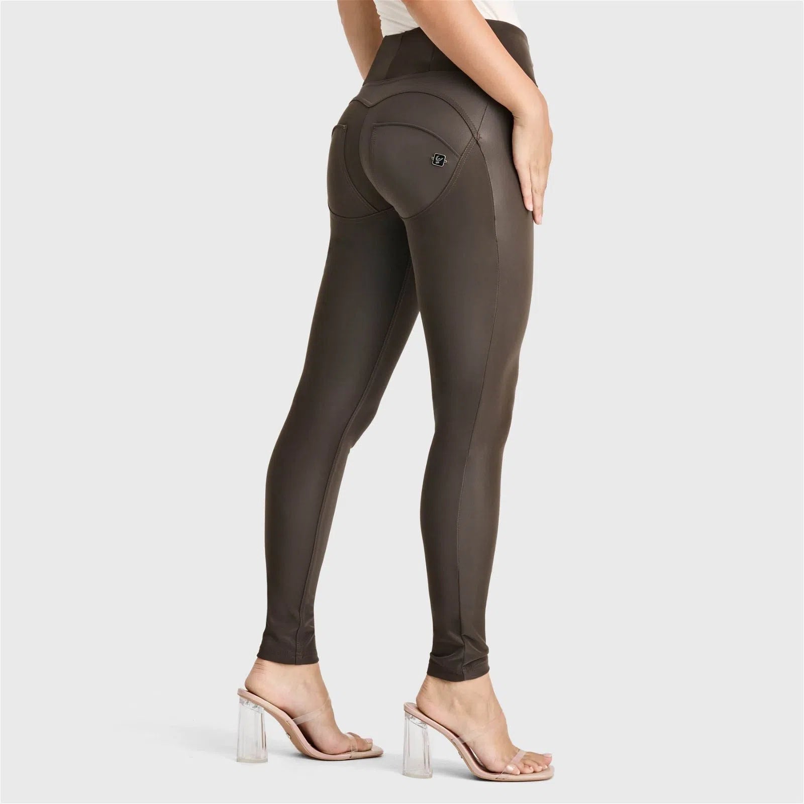 WRUP Velvet Leather - High Waisted - Full Length - Chocolate 1