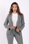 Made In Italy Checkered Suit Blazer - Grey Plaid 1