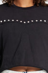 Cropped Jumper - Black with Metal Studs 7