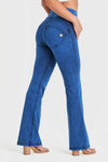 WR.UP® Denim With Front Pockets - Super High Waisted - Flare - Cobalt Blue + Blue Stitching 9