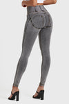 WR.UP® Denim - High Waisted - Full Length - Grey + Yellow Stitching 7
