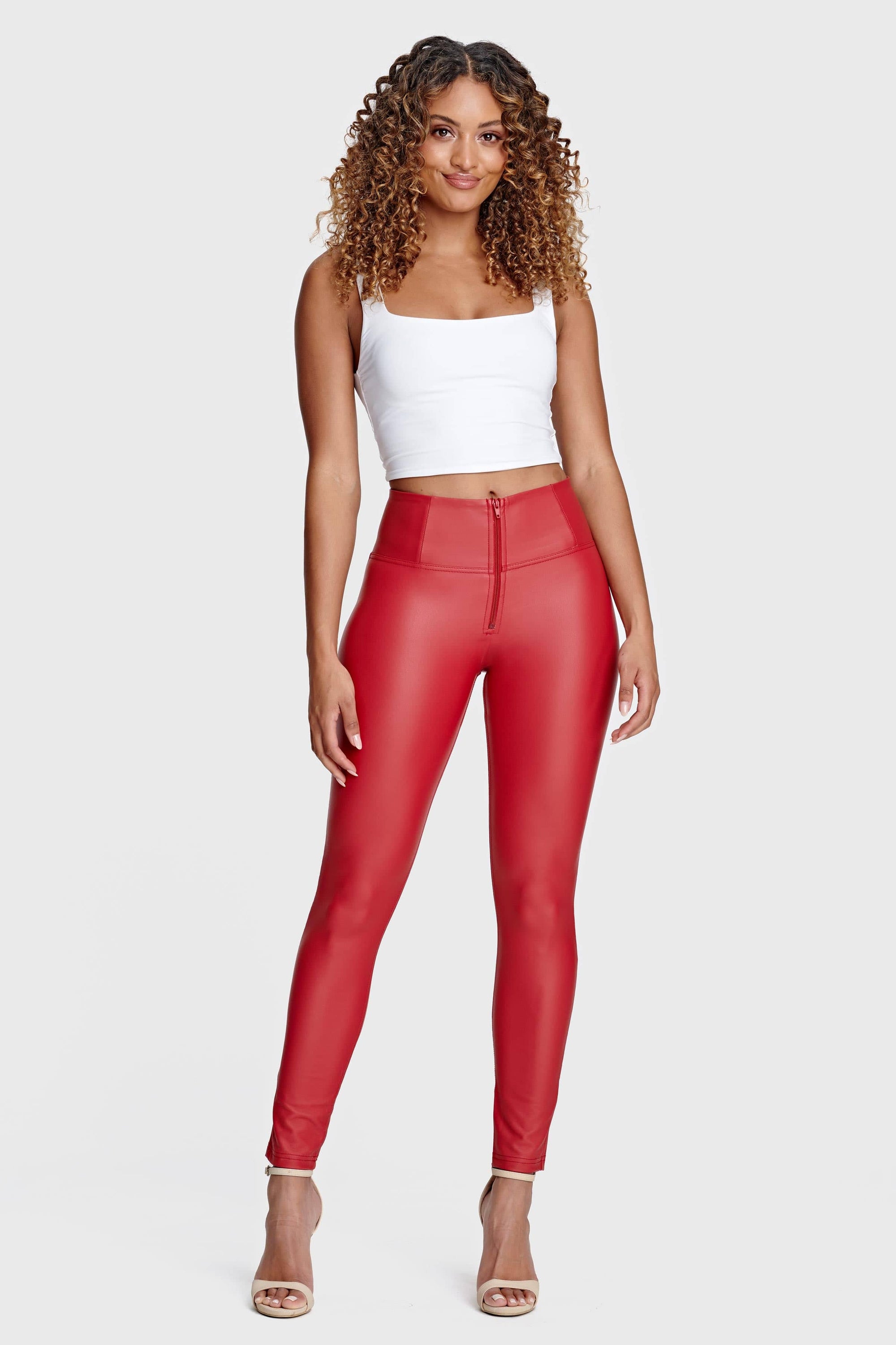 WR.UP® Faux Leather - High Waisted - Full Length - Red 7