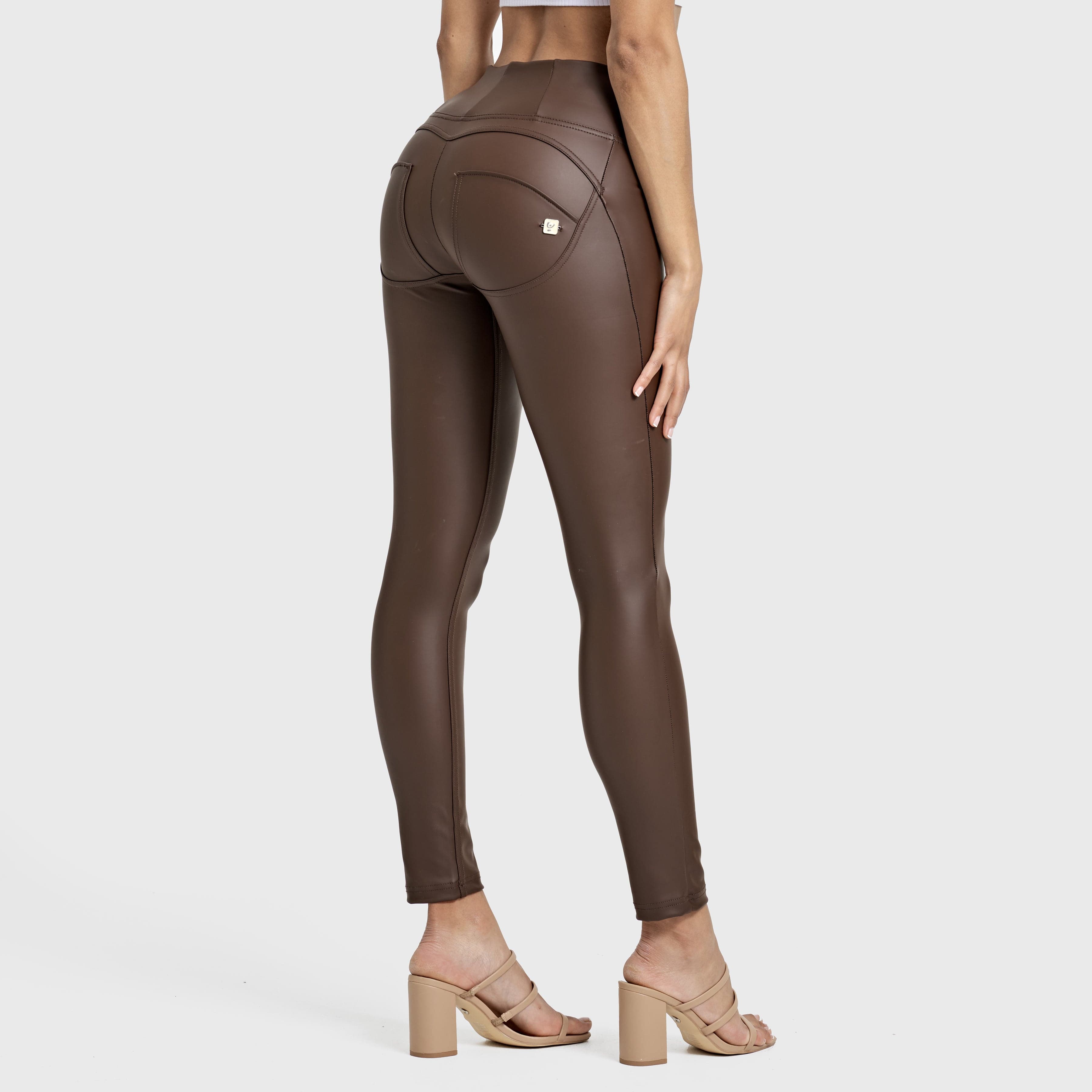 WR.UP® Faux Leather - High Waisted - Full Length - Chocolate 1