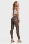 WR.UP® Faux Leather - High Waisted - Full Length - Chocolate 5