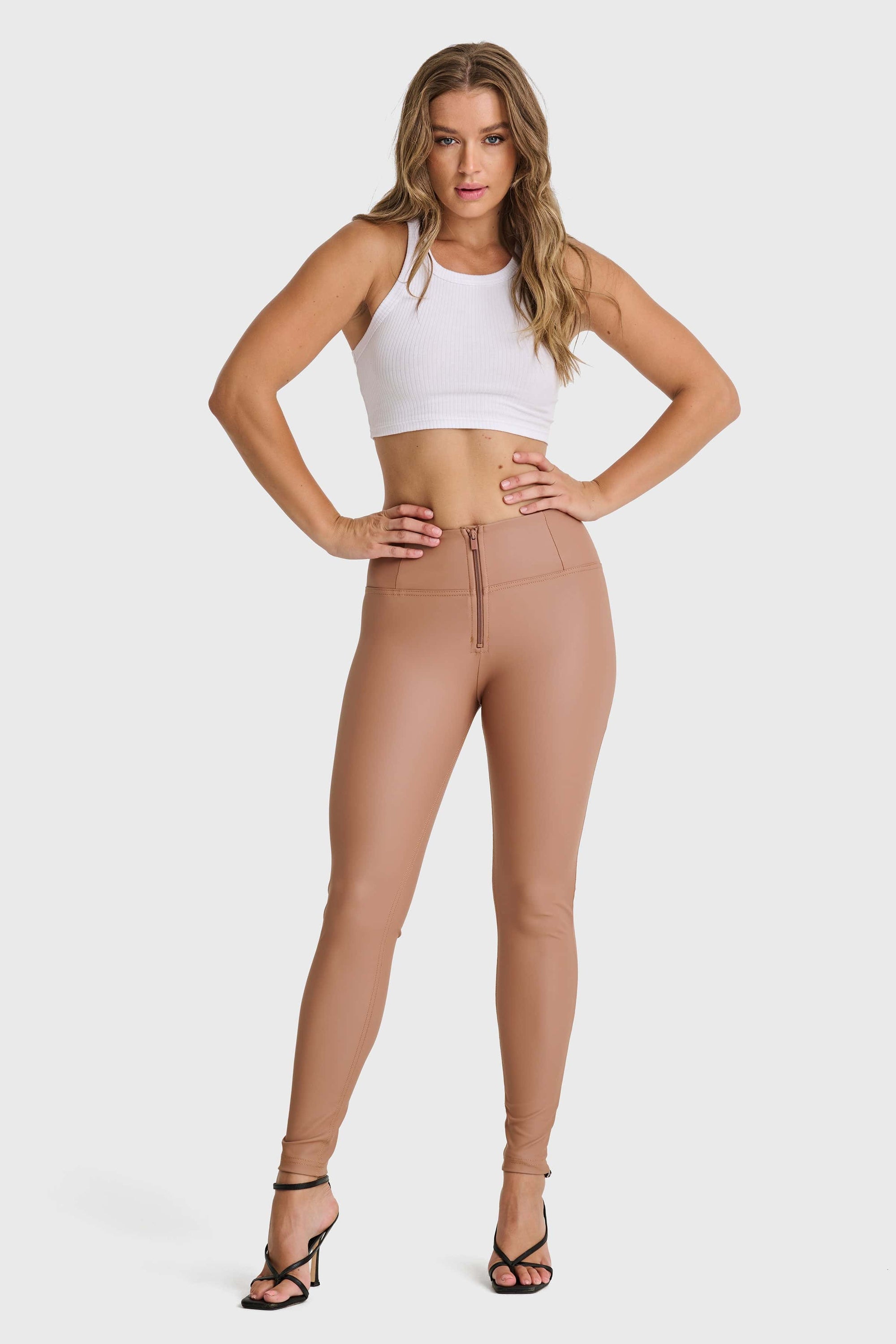WR.UP® Faux Leather - High Waisted - Full Length - Mocha 3