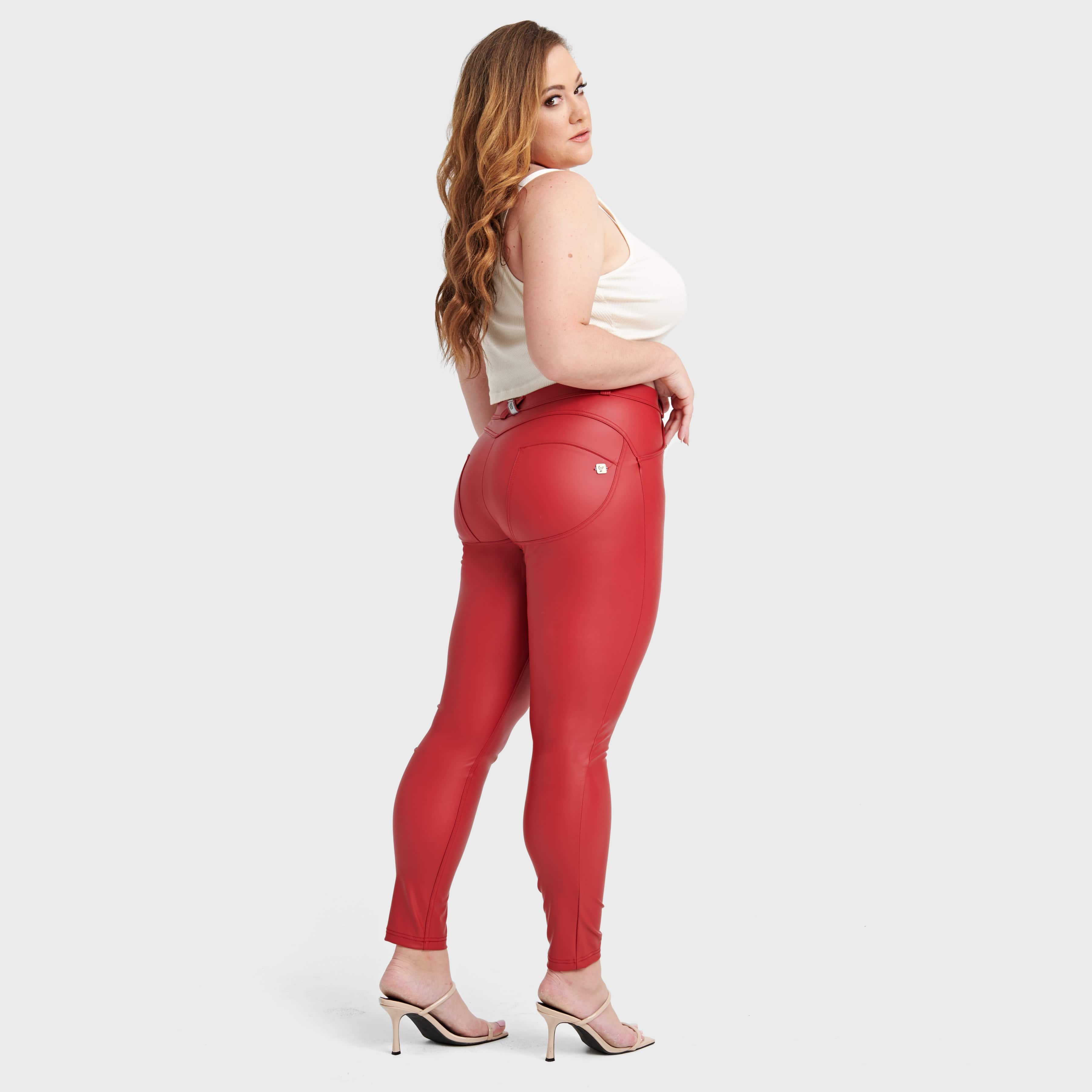 WR.UP® Curvy Faux Leather - High Waisted - Full Length - Red 2