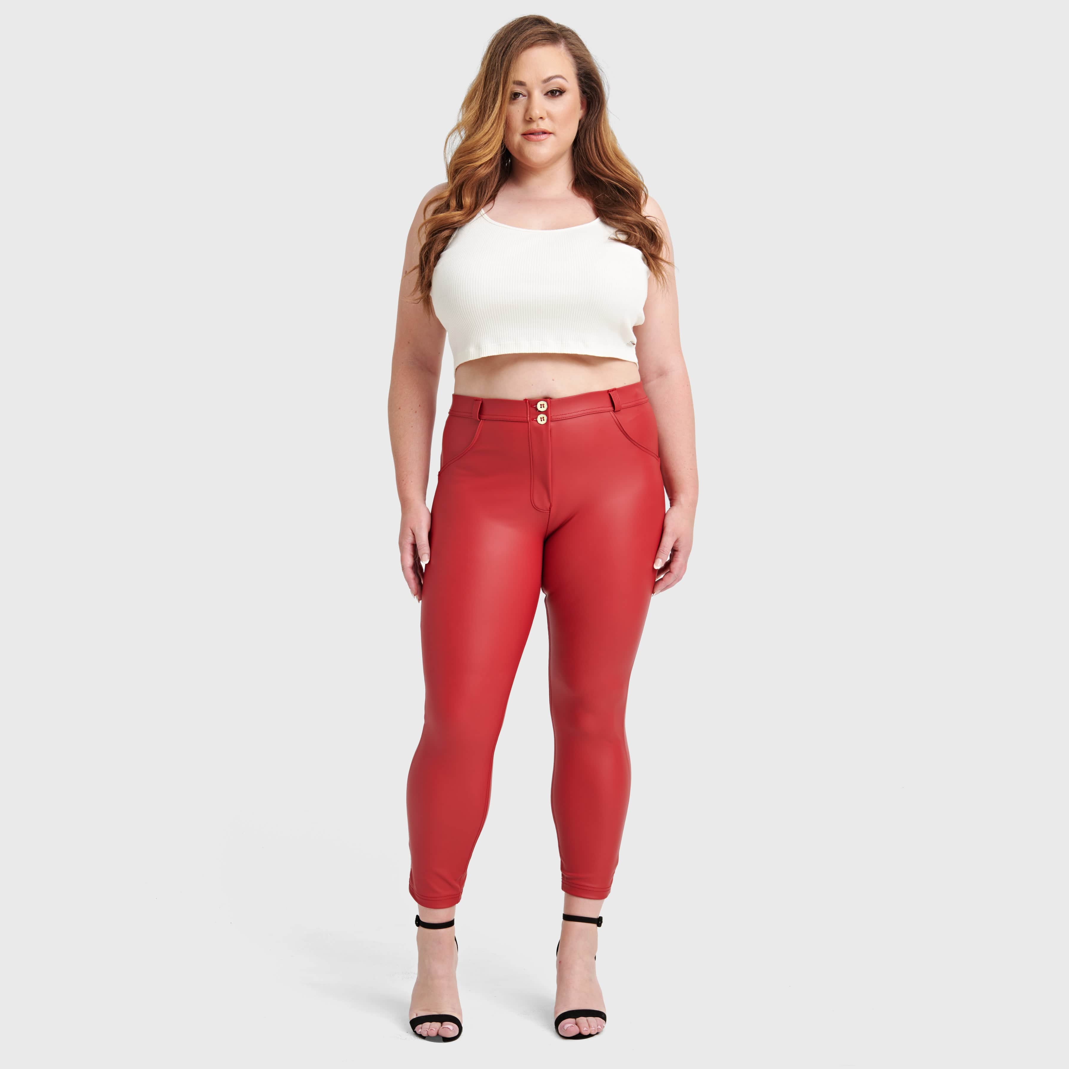 WR.UP® Curvy Faux Leather - High Waisted - 7/8 Length - Red 2
