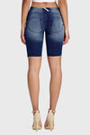 WR.UP® Denim - Mid Rise - Biker Shorts - Dark Blue + Blue Stitching 4