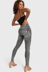 WR.UP® Snug Ripped Jeans - High Waisted - Full Length - Grey Stonewash + Grey Stitching 5