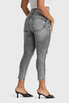 WR.UP® SNUG Curvy Ripped Jeans - High Waisted - 7/8 Length - Grey Stonewash + Grey Stitching 8