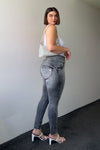 WR.UP® Snug Curvy Ripped Jeans - High Waisted - Full Length - Grey Stonewash + Grey Stitching 2